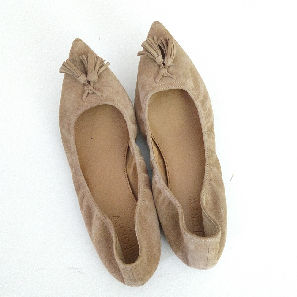 J Crew factory Stretch Tassel Pointed Flats
